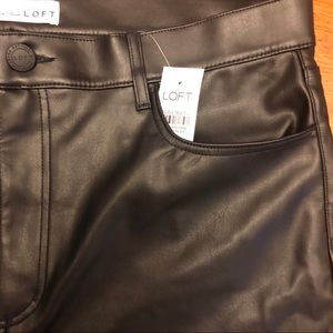 Ann Taylor black faux leather pants. Size 14 NWT.